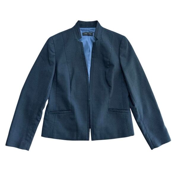 Talbots Women's Blue Wool Blend Micro Dot Blazer Jacket & Pants 2pec Set Size 10 - Picture 1 of 9